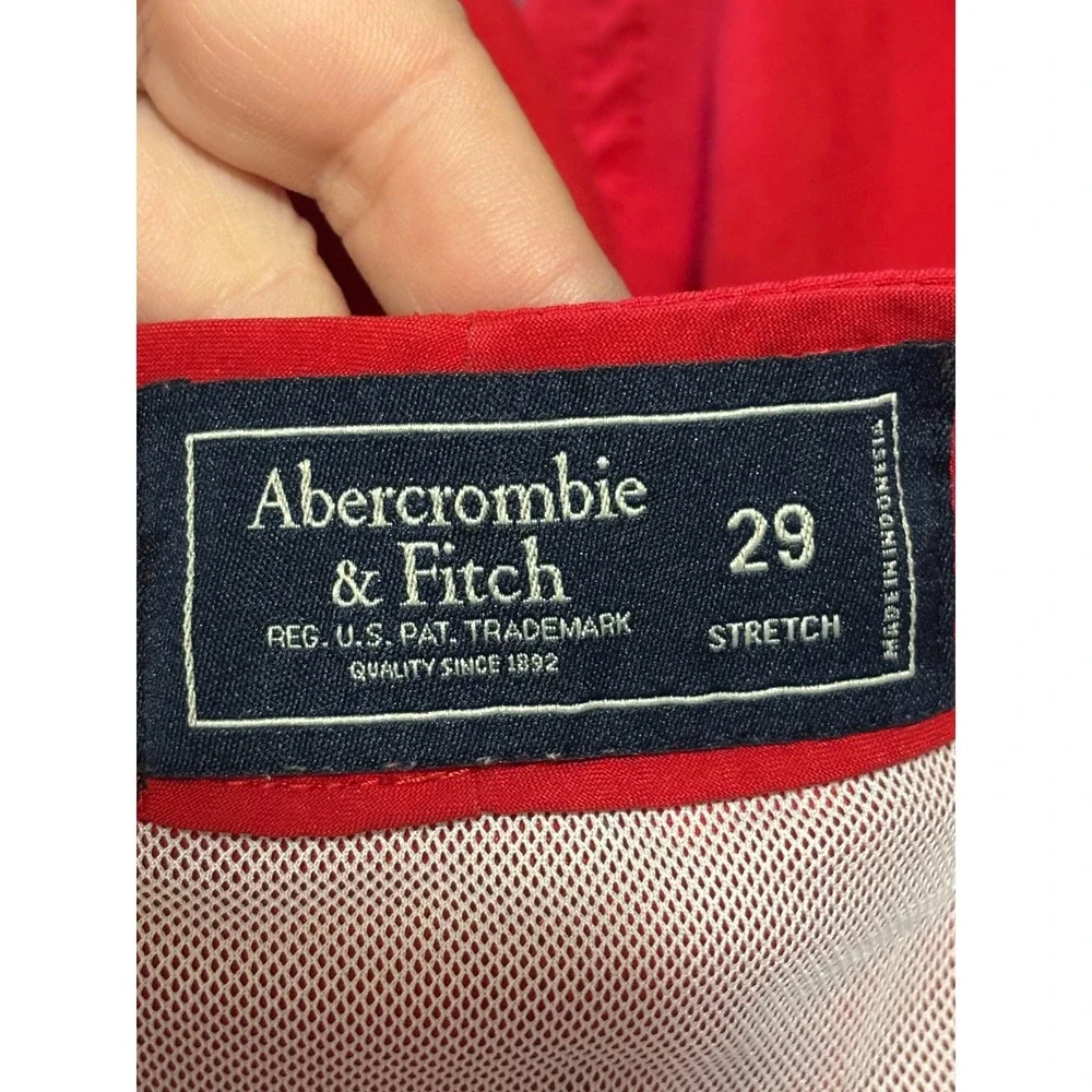 Abercrombie & Fitch Mens Red‎ Swim Board Shorts Stretch Size 29 8 Inch Inseam